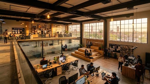 A bright open workspace